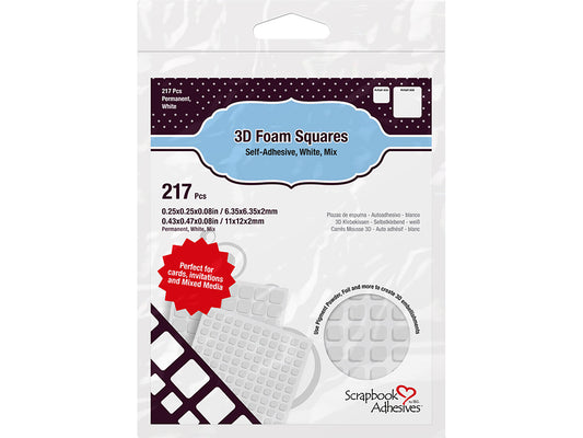 3L 3D Foam Squares – Mix hvit