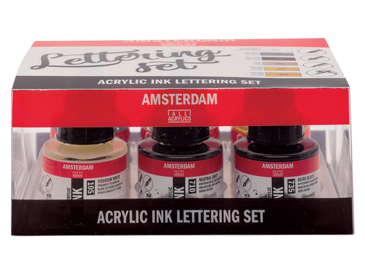 Amsterdam Ink set Lettering 6x30ml 105-710-735-800-802-803