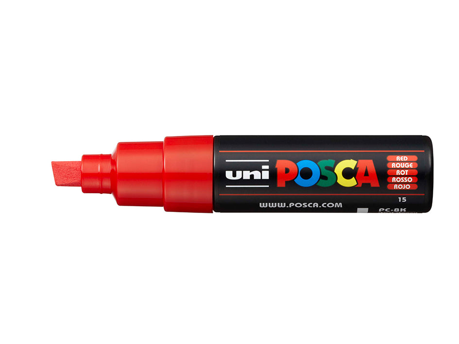 Uni POSCA PC-8K – Chisel 8mm Rød