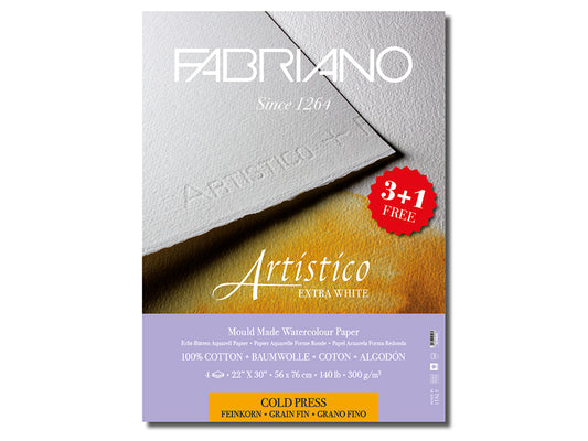 Fabriano Artistico Extra White 4ark – 300g CP – 56x76cm