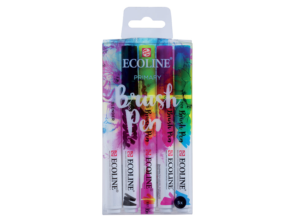Talens Ecoline Brush Pen – Primary Set 5 farger