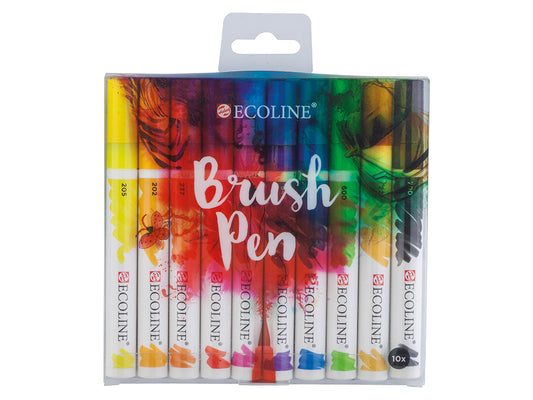 Talens Ecoline Brush Pen – Sett med 10 ass. farger